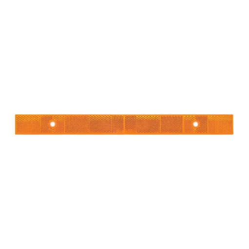 Reflector Strip Stick-On  W/ Adhesive Backing & 2 Screw Mount - AMBER