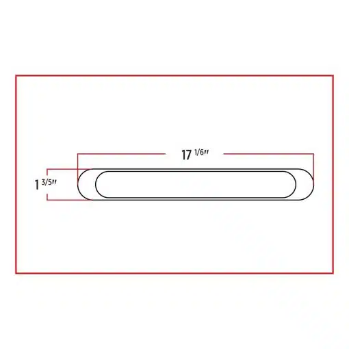 17" Red Auxiliary Chrome LED Strip - 12 Diodes - Image 2