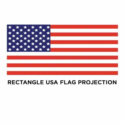 KW/PB Rectangle USA Flag Projector LED Door Light - Image 8