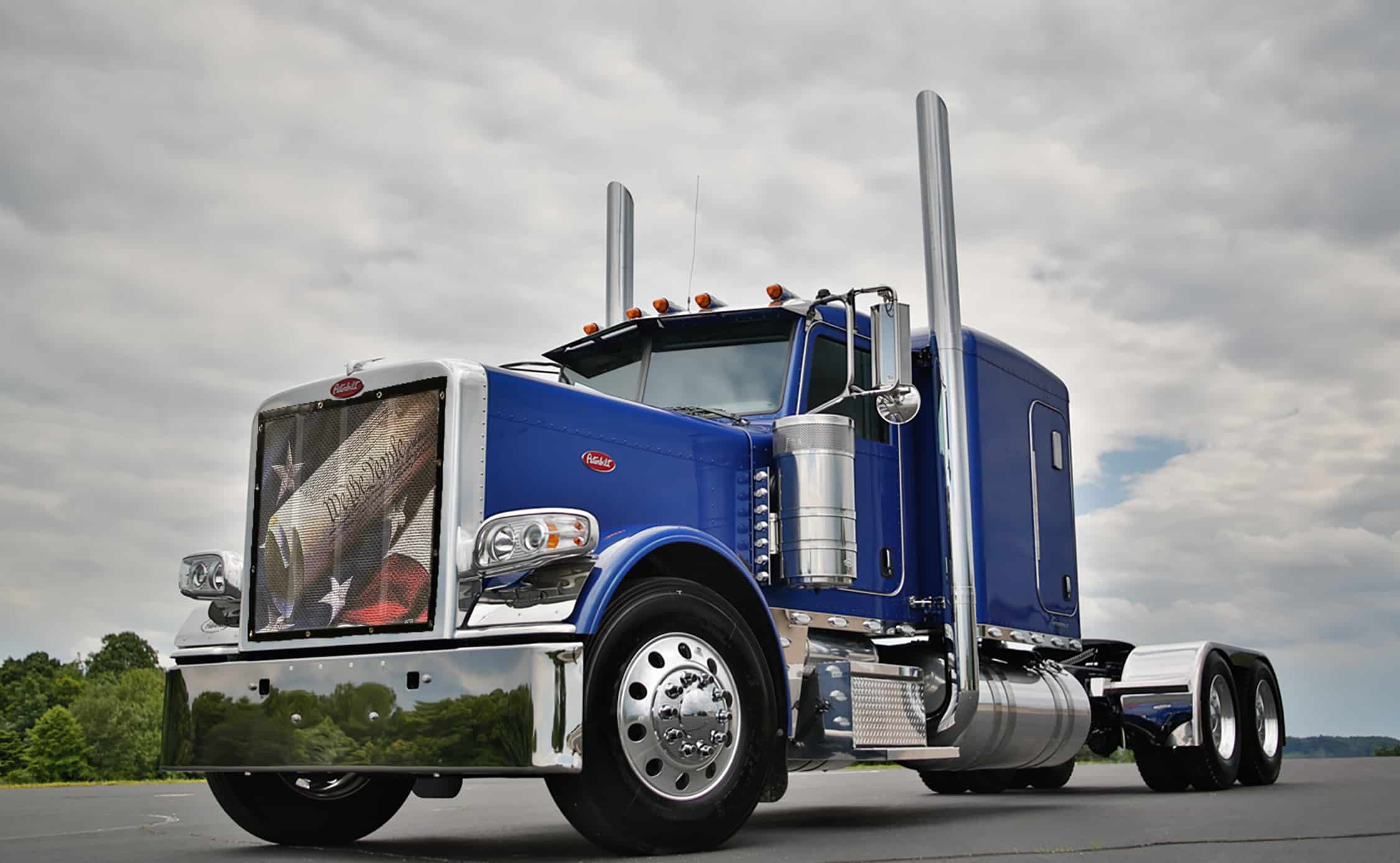 Peterbilt Extended Hood We The People Bug Screen » 75 Chrome Shop