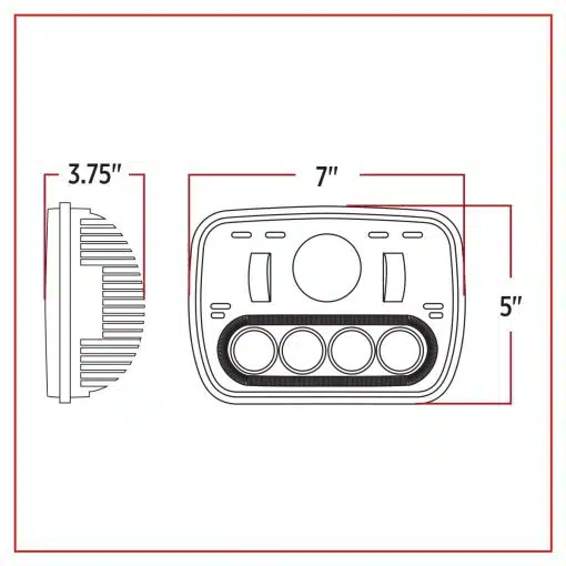 5" x 7" LED Projector Headlight (Combination High & Low Beam | 2600 Lumens) - Image 6