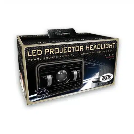 4" x 6" Black LED Projector Headlight (High Beam | 2400 Lumens) - Image 4