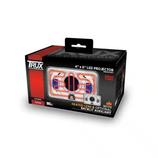 4" x 6" Heated LED Projector Headlight with Optional Backlit Auxiliary (Low Beam | 3000 Lumens) - Image 4