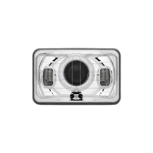4" x 6" Heated LED Projector Headlight with Optional Backlit Auxiliary (Low Beam | 3000 Lumens)