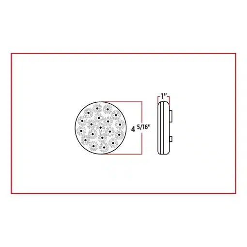 4" Red Stop, Turn & Tail to White Back Up Round Anodized LED Light - 19 Diodes - Image 5