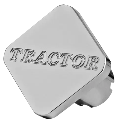 Tractor Square Knob Engraved, Chromed and Packed