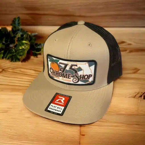 Flat Bill Orange Patch Hat - Image 5