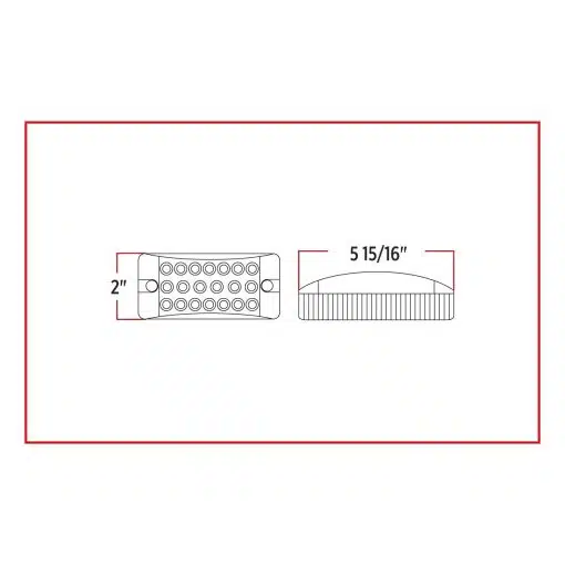 2" x 6" Clear Red Marker Rectangular LED Light - 20 Diodes - Image 4