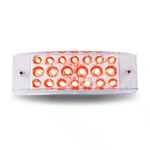2" x 6" Clear Red Marker Rectangular LED Light - 20 Diodes