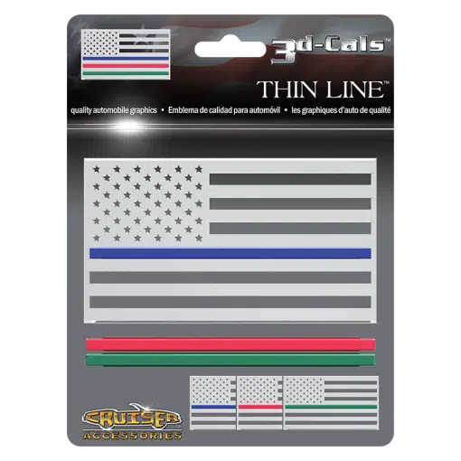 3D Thin Line Flag Decal