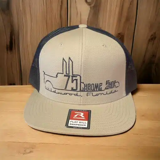 75 Chrome Shop Truck Logo Flat Bill Hat - Image 2