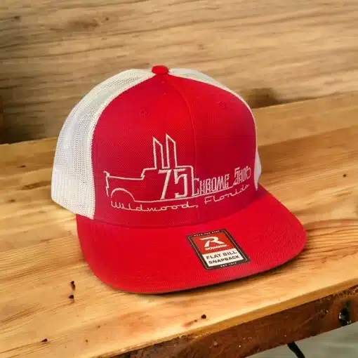 75 Chrome Shop Truck Logo Flat Bill Hat - Image 7