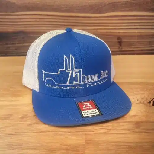 75 Chrome Shop Truck Logo Flat Bill Hat - Image 5