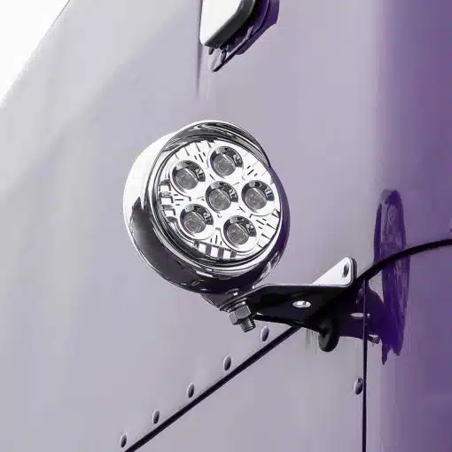 5″ Legacy Series Chrome Round LED Work Light with Legacy Housing & 4 Position Visor – Spot Beam | 2000 Lumens - Image 3