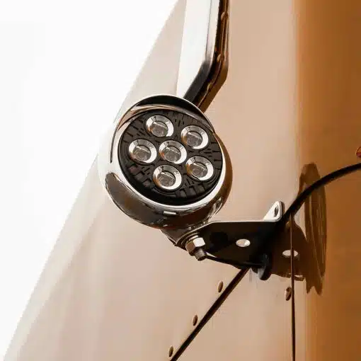 5″ Legacy Series Chrome/Black Round LED Work Light with Legacy Housing & 4 Position Visor – Spot Beam | 2000 Lumens - Image 3