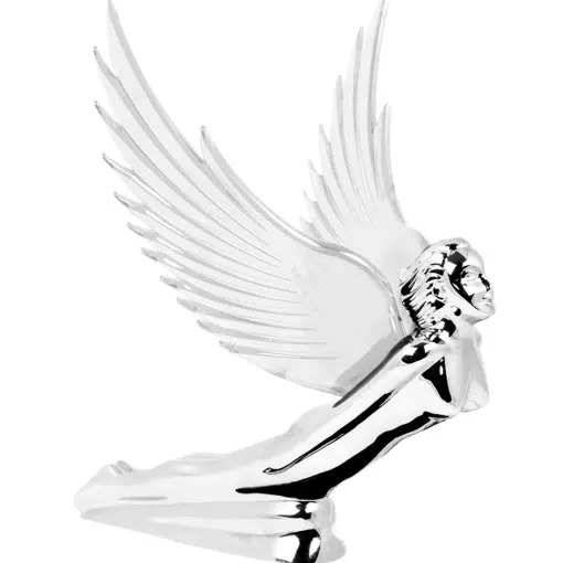 WindRider Chrome Flying Goddess Hood Ornament - Chrome