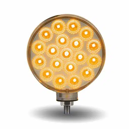 Clear Amber/Red Turn & Marker 3″ Mini Double Face Round Reflector LED Light – 28 Diodes - Image 2