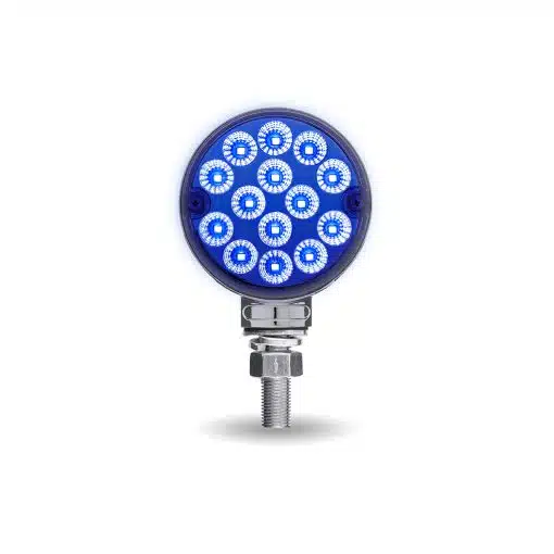 Amber/Red Turn & Marker to Blue Auxiliary 3″ Mini Double Face Round Reflector LED Light – 28 Diodes - Image 2