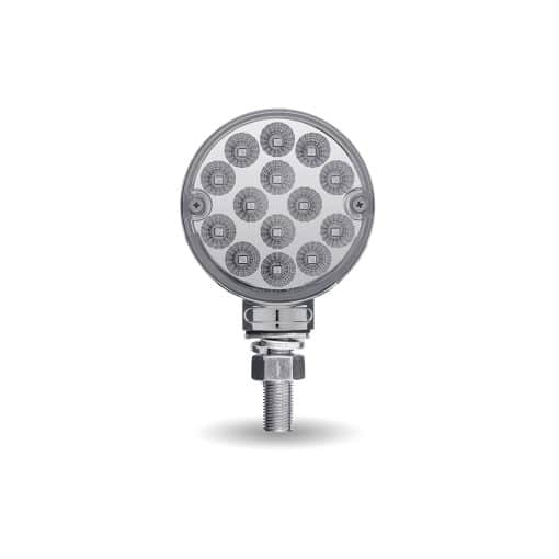 Clear Amber/Red Turn & Marker 3″ Mini Double Face Round Reflector LED Light – 28 Diodes - Image 2