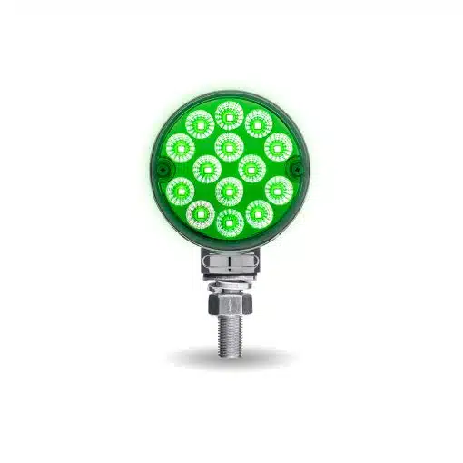 Amber/Red Turn & Marker to Green Auxiliary 3″ Mini Double Face Round Reflector LED Light – 28 Diodes - Image 2