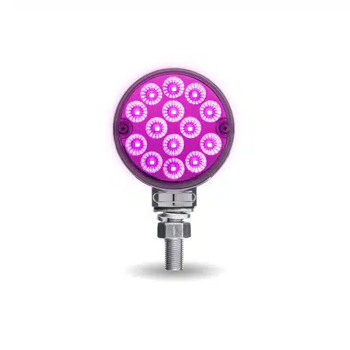Amber/Red Turn & Marker to Purple Auxiliary 3″ Mini Double Face Round Reflector LED Light – 28 Diodes - Image 6