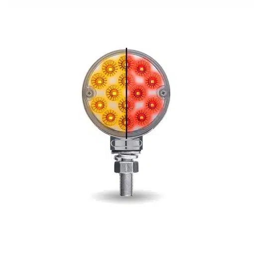 Amber/Red Turn & Marker to Red Auxiliary 3″ Mini Double Face Round Reflector LED Light – 28 Diodes