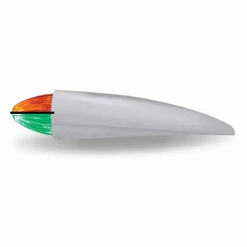 Amber Marker to Green Auxiliary “Bullet” Style Cab LED Light with Housing – 19 Diodes