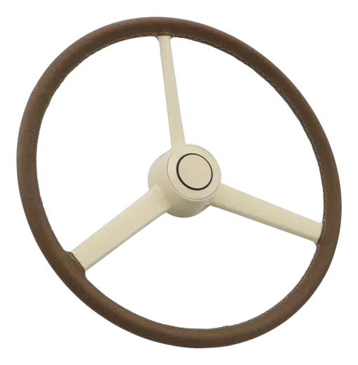 20" Retro Brown Leather Steering Wheel