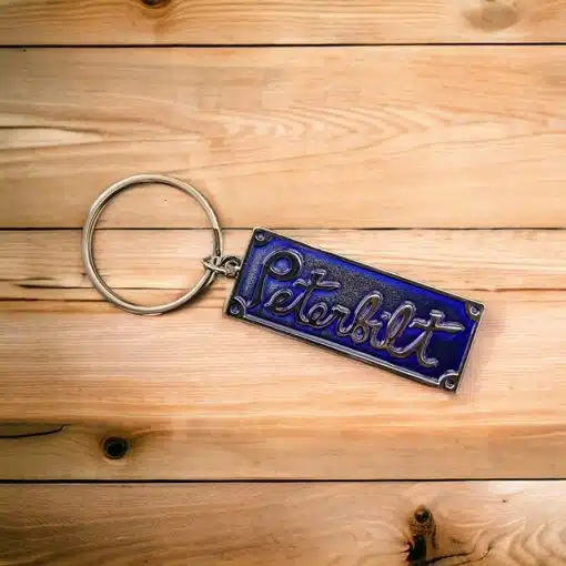 Peterbilt Vintage Square Metal Keychain - Image 3