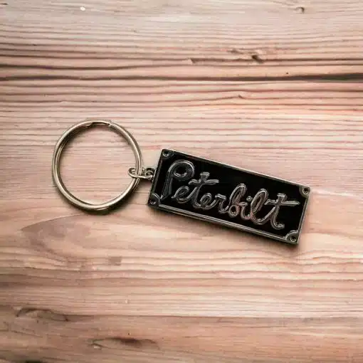 Peterbilt Vintage Square Metal Keychain - Image 4