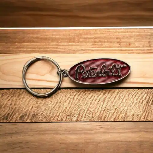 Peterbilt Oval Metal Keychain