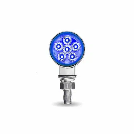 Amber/Red Clearance Marker to Blue Auxiliary 1.8″ Mini Double Face Round Reflector LED Light – 12 Diodes - Image 6