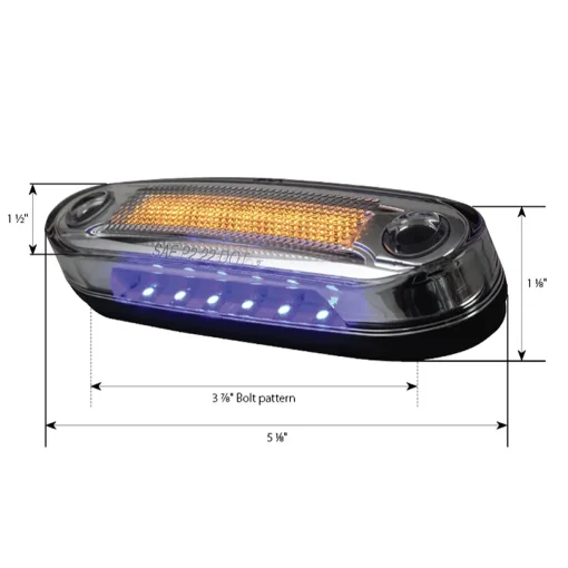 5-1/8″ Rectangular LED Side Marker Light with Under Glow Effect - Image 3