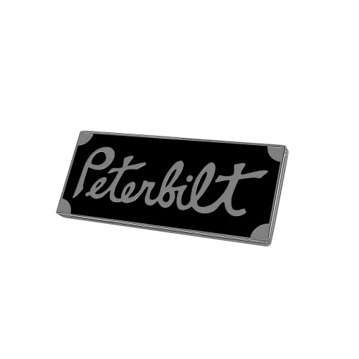 Peterbilt Black Engraved Retro Square Emblem