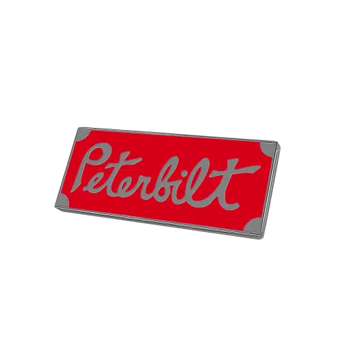 Peterbilt Red Engraved Retro Square Emblem