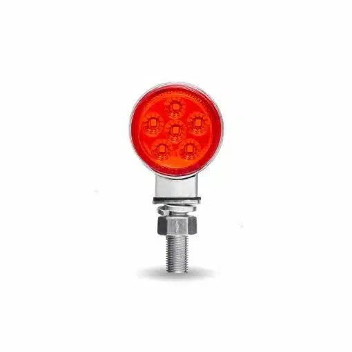 Amber/Red Clearance Marker 1.8″ Mini Double Face Round Reflector LED Light – 12 Diodes - Image 2