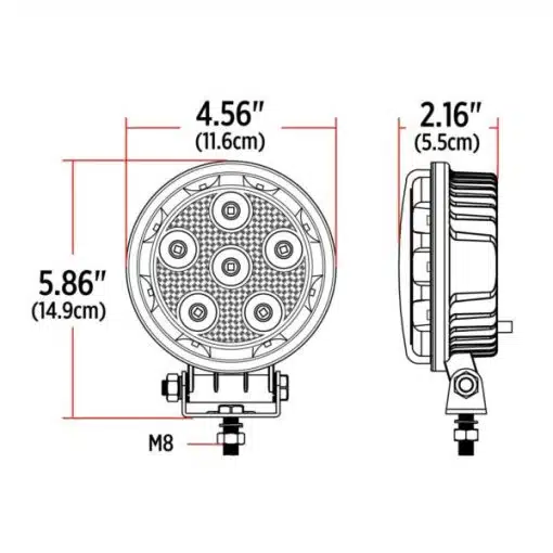 4.5″ Radiant Series Round LED Work Lamp – Combination Spot & Flood Beam | 3000 Lumens - Image 4