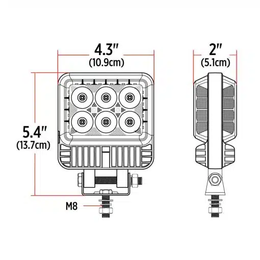 Double Face Radiant Series LED Work Lamp – Spot & Flood Combination | 2200 Lumens - Image 8