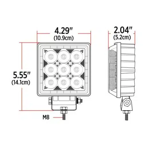 4.25″ Radiant Series Square LED Work Lamp – Spot & Flood Combo | 4000 Lumens - Image 7