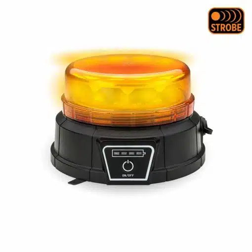 Class 1 Wireless Rechargeable Beacon Vacuum Magnet Mount LED Warning Light – Remote Keychain | 36 Flash Patterns