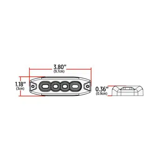 Split Color Class 1 Directional LED Slim Surface Mount Strobe Light – White & Amber | 36 Flash Patterns - Image 4