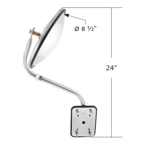 Universal Stainless Steel 8" Pod Mount Convex Mirror - Image 4