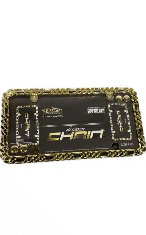 Designer Gold Chain Tag Frame