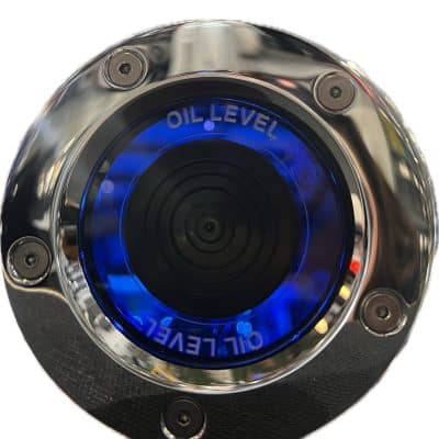 Chrome Plated Billet Aluminum Blue Window Oil Cap Cover