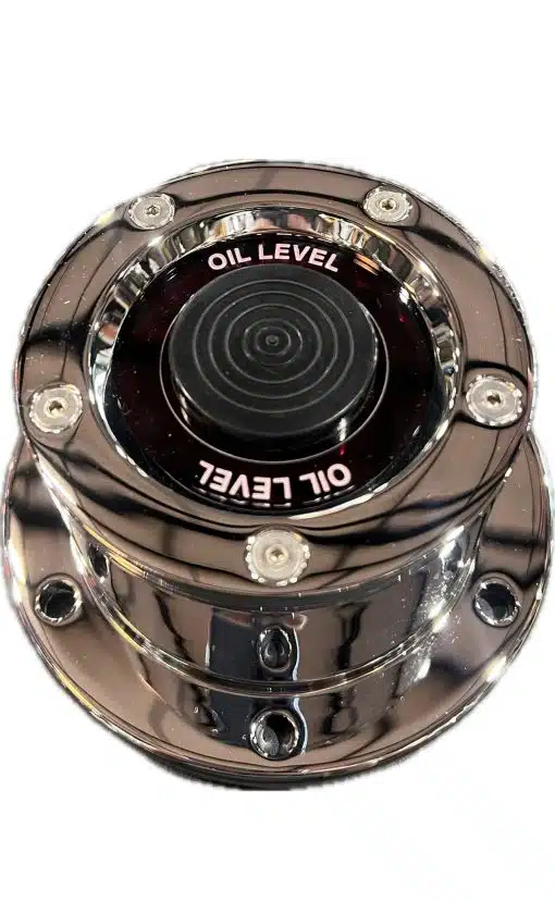 Chrome Plated Billet Aluminum Red Window Oil Cap Cover - Image 3