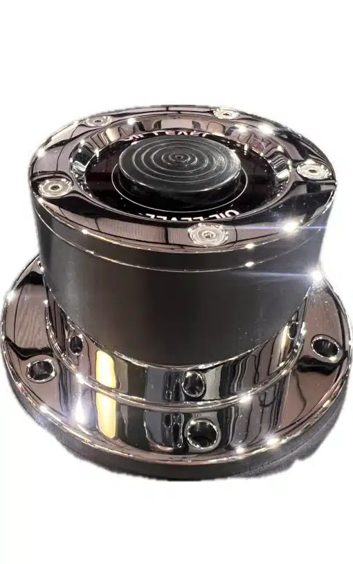 Chrome Plated Billet Aluminum Red Window Oil Cap Cover - Image 2