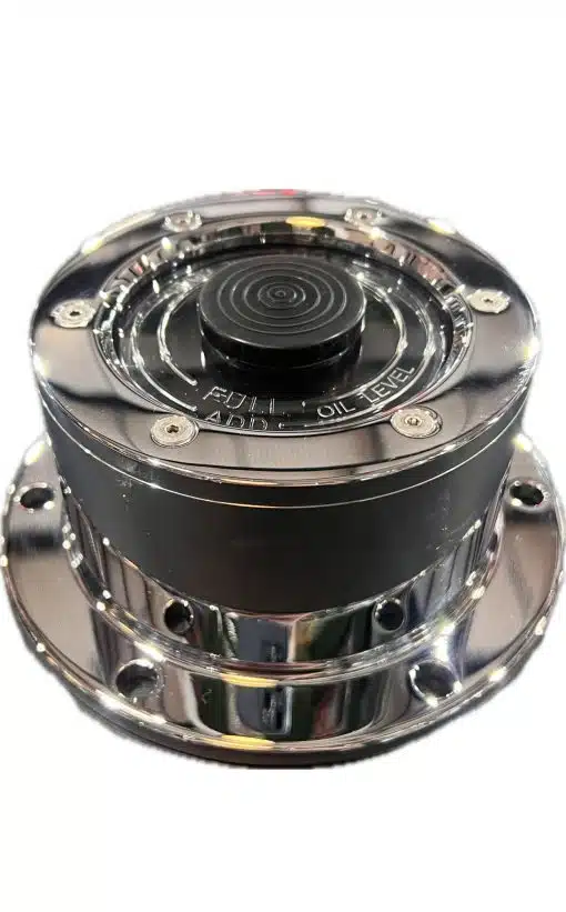 Chrome Plated Billet Aluminum Clear Window Front Oil Cap Cover for 5-1/2” Bolt Pattern