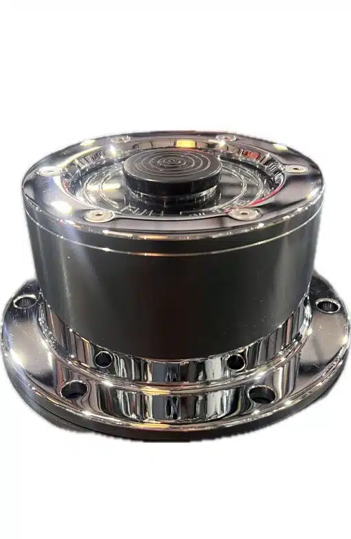 Chrome Plated Billet Aluminum Clear Window Front Oil Cap Cover for 5-1/2” Bolt Pattern - Image 2