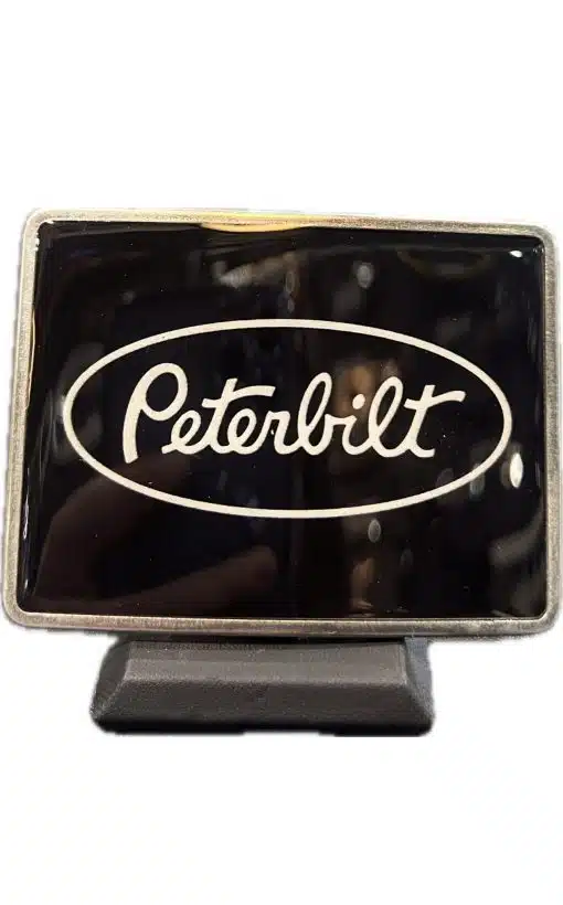 Peterbilt Logo Black Rectangle Belt Buckle