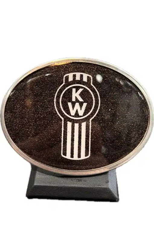 Kenworth Logo Black Metallic Oval Belt Buckle